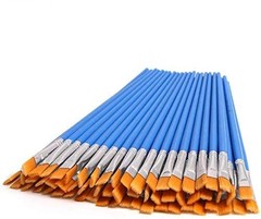 DECYOOL 60 Pcs Paint Brushes Set Nylon Flat Hair Small Oil 170mm x 7mm, Blue