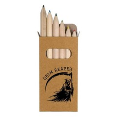 6 x ‘Grim Reaper’ Short 85mm Pencils / Coloured Pencil Set (PE00093058)