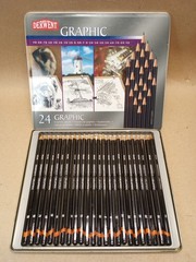 Derwent Graphic Graphite Pencils Lot of 24 9B-2B B BH H 2H-9H Artist Gift