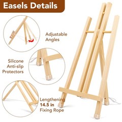 3 Pack 15 Inch Wood Easels, Easel Stand for Painting Wooden Easel-3 Packs