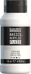 BASICS Acrylic Fluid Paint, 118Ml (4-Oz) Bottle, Titanium White