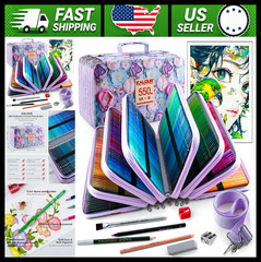 KALOUR 550 Colored Pencils Set for Adults Artists with Case