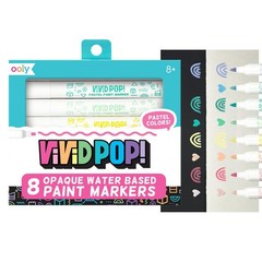 Vivid Pop Pastel Set of 8 Super Bright Water Based Paint Markers – Erases off…
