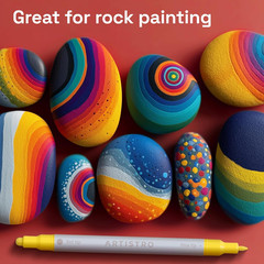 24 Precision Dual-Tip Acrylic Paint Markers – Paint Pens Set with Dot & Fine Tip