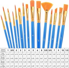 AROIC Acrylic Paint Brush Set, 30 pcs Nylon Hair Brushes 30pcs, Bule