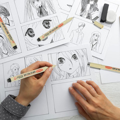 Micro Fineliner Set, 6 Pack Black Micro Fine Point Drawing Waterproof Archival I