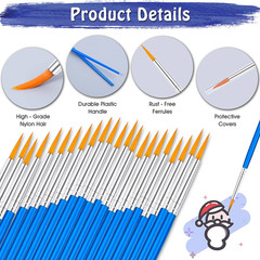 Anezus 100Pcs Paint Brushes Bulk Small, for Kids Fine Set Detail Classroom Model