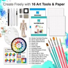 152 Wooden Easel Art Supplies Set Professional Painting And Drawing Kit With Acr