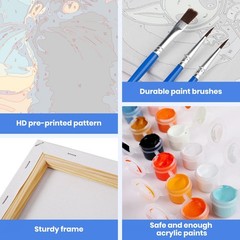 Framed Starry Cat Paint By Numbers For Adults Beginners DIY Canvas Art Decor