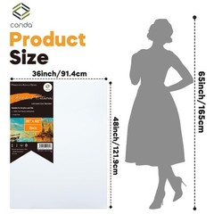 Large 36×48 Inch Canvas 2-Pack, Stretched Cotton, Primed for Acrylics & Oils