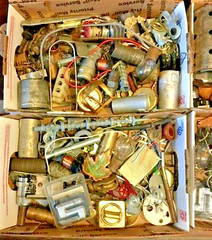 Steampunk Parts Lot for Artist- 2 pounds of mixed material smalls-UU9