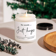 Lavender Scented Sympathy Candle No Words Just Hugs White