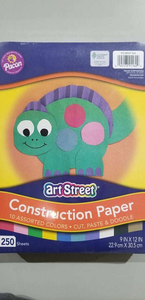 Pacon Heavyweight Construction Paper Pad, 10 Assorted Colors/9″ x 12″/250 Sheets