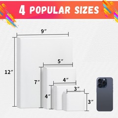 Stretched Canvas Set 4PCS Pre Primed Painting Canvas Boards Set