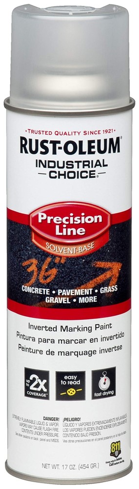 RUST-OLEUM 1601838 Precision Line Inverted Marking Paint M1600 Clear Gloss 17 oz