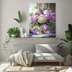 Flowers Diamond Art Kits for Adults,Flower Vase Diamond Painting Kits for Beginn