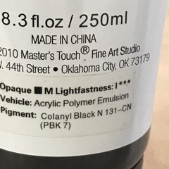 Masters Touch 640 Permanent Black & Folk Art 662E Sterling Silver Acrylic Paint