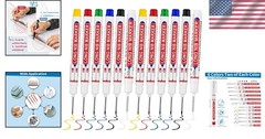 12 PCS Long Head Deep Hole Marker Pens,20mm Long Nib Marker,Longs Nose Marker…