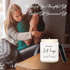 Lavender Scented Sympathy Candle No Words Just Hugs White