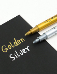 2pcs Gold & Silver Metallic Paint Pens – DIY Craft, Scrapbooking, Sign Making