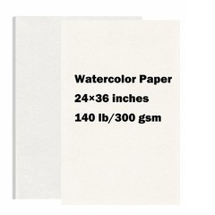 Large Watercolor Paper 15 Sheets 24×36″ 140LB Cotton – Medium-Coarse Texture