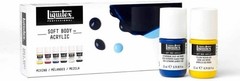 Professional Soft Body Acrylic Paint, 6 x 22ml 0.74-oz, Mixing Set