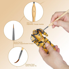 15PCS Miniature Paint Brushes Set, Fine Detail Brushes for Acrylic & Oil