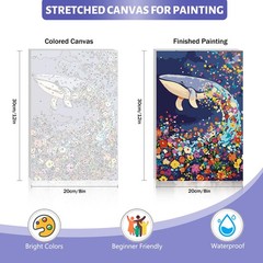 Framed Paint by Numbers Kit for Adults Beginner & Kids Ages 812, Dolphin Easy…