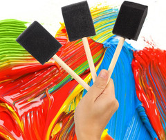 20 Pack 2″ Foam Paint Brushes Wood Handle Sponge Brushes for Stain Crafts