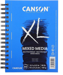 Canson XL Series Mixed Media Pad, Side Wire, 5.5×8.5 inches, 60 Sheets –