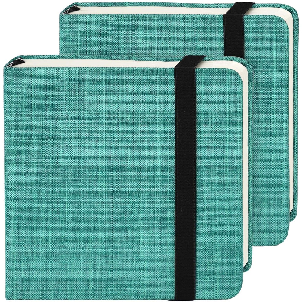 Watercolor Journal 2 Pack 4.7×4.7 48 Sheets Cotton Cold Press Deep Green