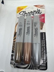 Sharpie Metallic Permanent Markers, Chisel Tip, 1 Count (Pack of 3), Assorted