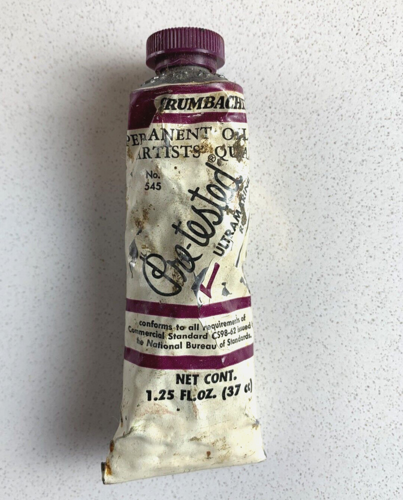 Ultramarine Red No 545 Vintage Grumbacher Pre-Tested Oil Paint 1.25 Fl oz Tube
