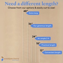 Wood Square Dowel Rods 1/4 x 24″, Sticks for Crafts & Woodworking|Woodpeckers