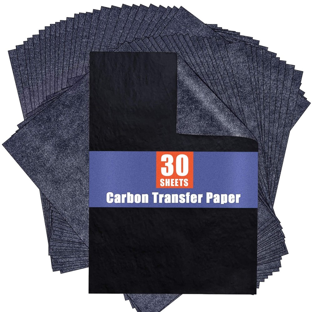 Carbon Paper for Tracing Transfer-Paper Pad, 30 Pcs Black Graphite Copy Paper…
