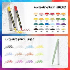 24-Color Dual Tip Acrylic Markers Set for Craft & Art Projects