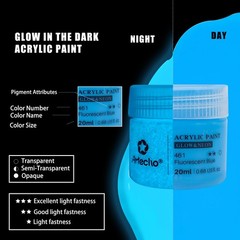 Artecho Glow in the Dark Paint 8 0.7 Fl Oz (Pack of 1), Glow&Neon-8 colors