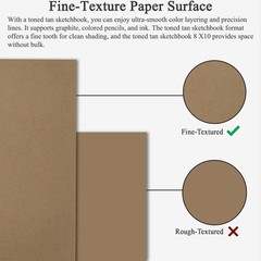 Fuxi Toned Sketchbook 8×10, 60 Sheets Spiral Bound Artist Sketch Pad – Perfec…