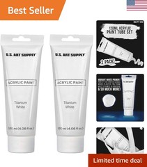 Professional Grade Titanium White Acrylic Paint – 2 Large 120ml Tubes, Non-Toxic