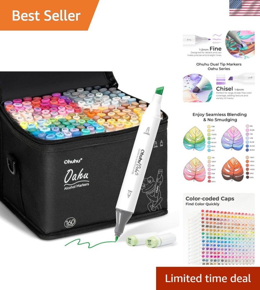 Alcohol Markers – 160-color AP Certificated Double Tipped Art Marker Set for …