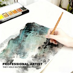 Round Watercolor Brush Size 4 Professional Squirrel Hair Artist Spiral Handle