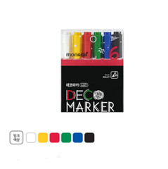 MONAMI Deco Marker 460 Water Based Marker 6pcs SET Basic / Fluorescent / Metal