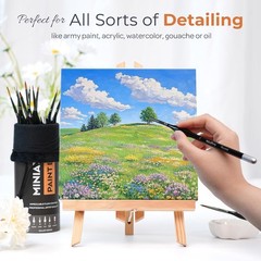 16 PCS Miniature Paint Brushes, Fine Tip Micro Model Detail Paint Brush Set f…