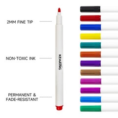 Iron-on DIY Sublimation Markers / Transfer Markers Assorted Tip Sizes, 12 Colors
