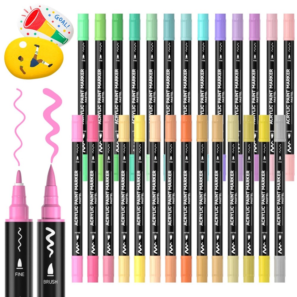 Shuttle Art 28 Pastel Colors Dual Tip 1 Count (Pack of 28), 28