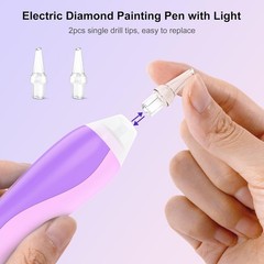Electric Diamond Art Pens with Light, Quiet Suction Diamond Painting Pen, Wir…