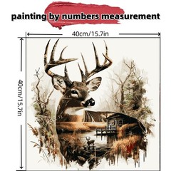 Paint by Numbers Kit for Adults Beginner,Deer Easy Paint by Number Kits Canva…
