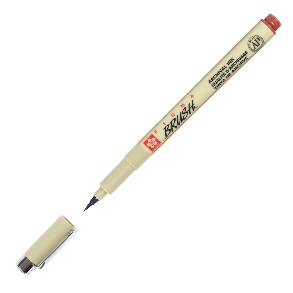 XSDK-BR-12 Sakura Pigma Brush Marker Pen, Brown Ink, Pack of 1