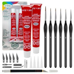 Testors Cement Plastic Model Glue Adhesive 2-Pack, 6 Fine Detail Miniatures P…