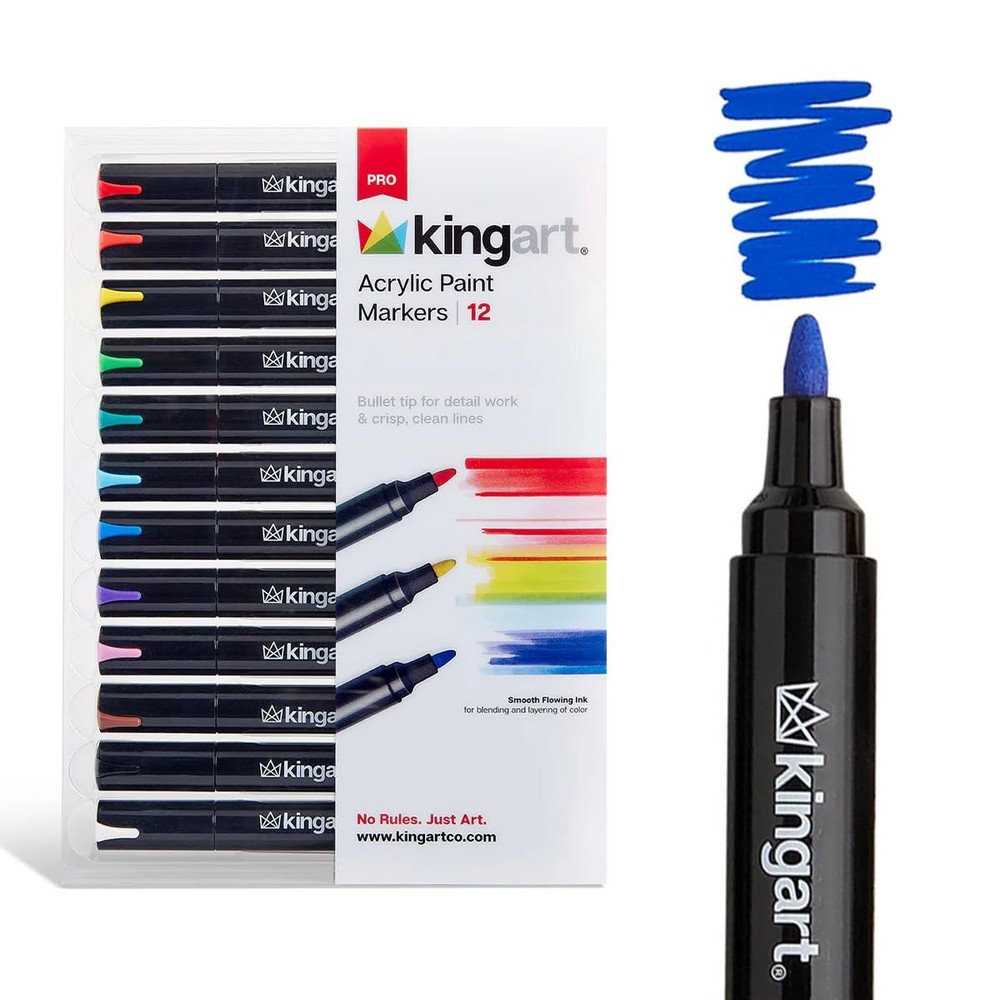 12 PCS Pro Acrylic Paint Markers Fine Point For Calligraphy Art Illustration